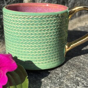 179 - Becher Strickmuster grün