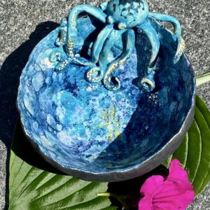 183 - Schale Oktopus blau/türkis/schwarz 1